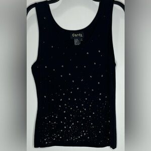 Gardy Black Embellished Women's Tank Top Sweater